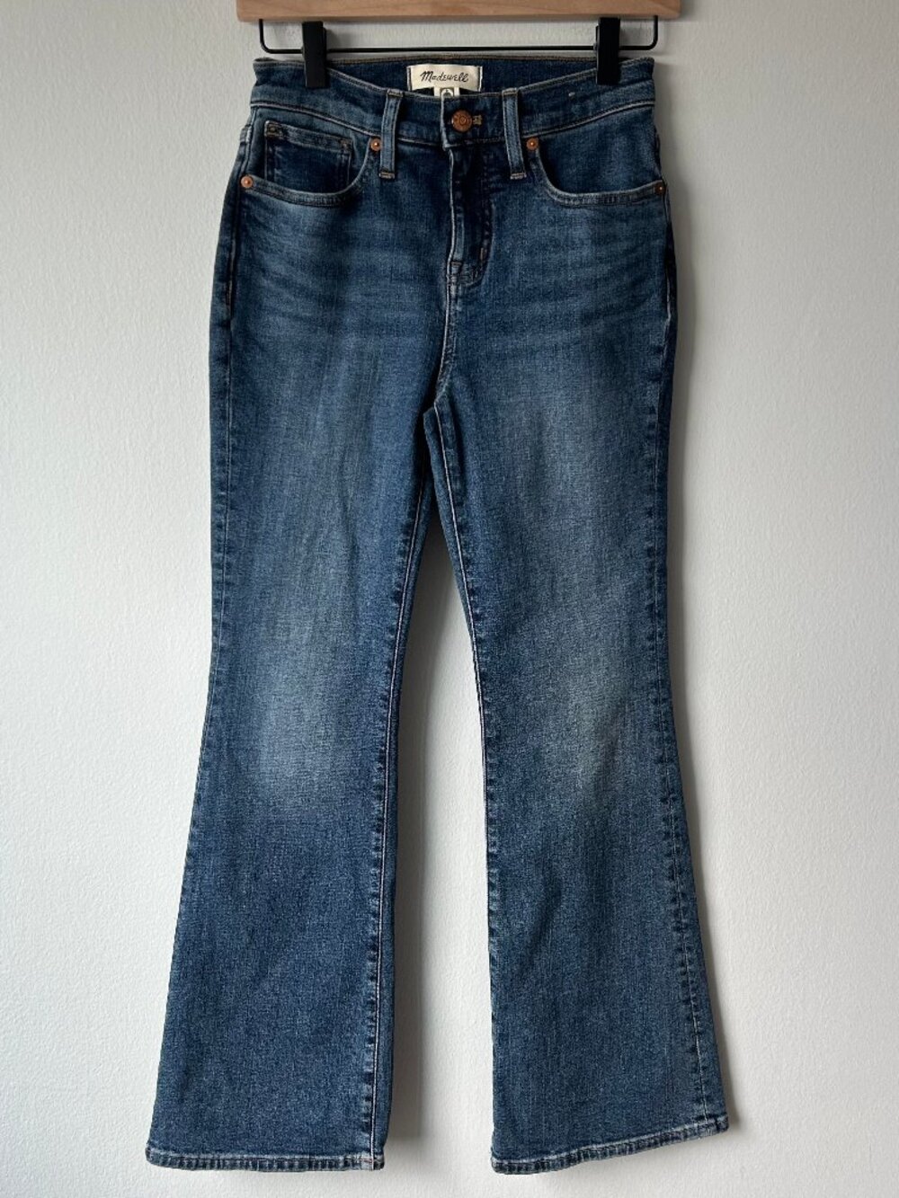 Madewell Skinny Flare Jeans Women 25P Petite High Rise Medium Wash - Picture 2 of 10
